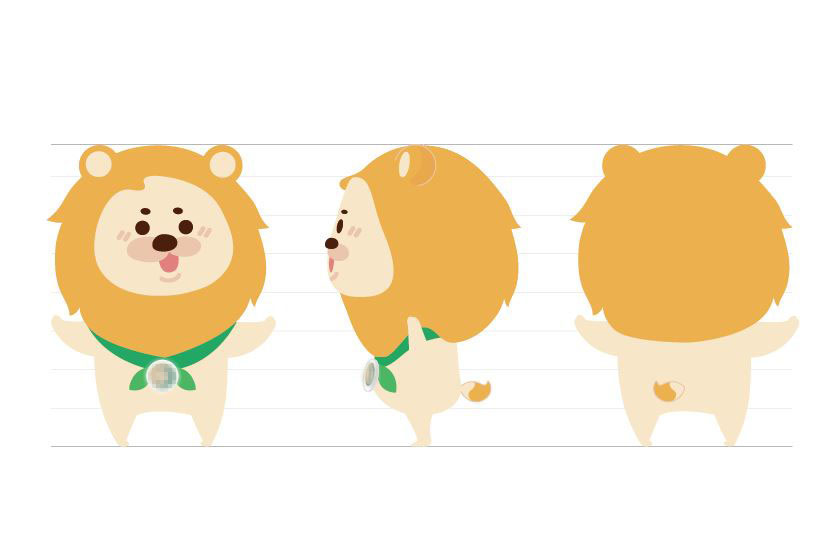 小粉獅三視圖(正確表情) 去logo