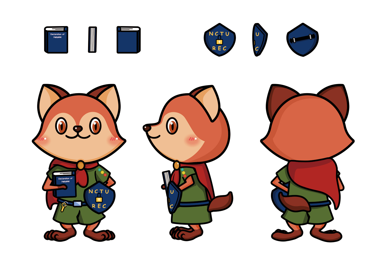 護身狐三視圖+兩配件三視圖